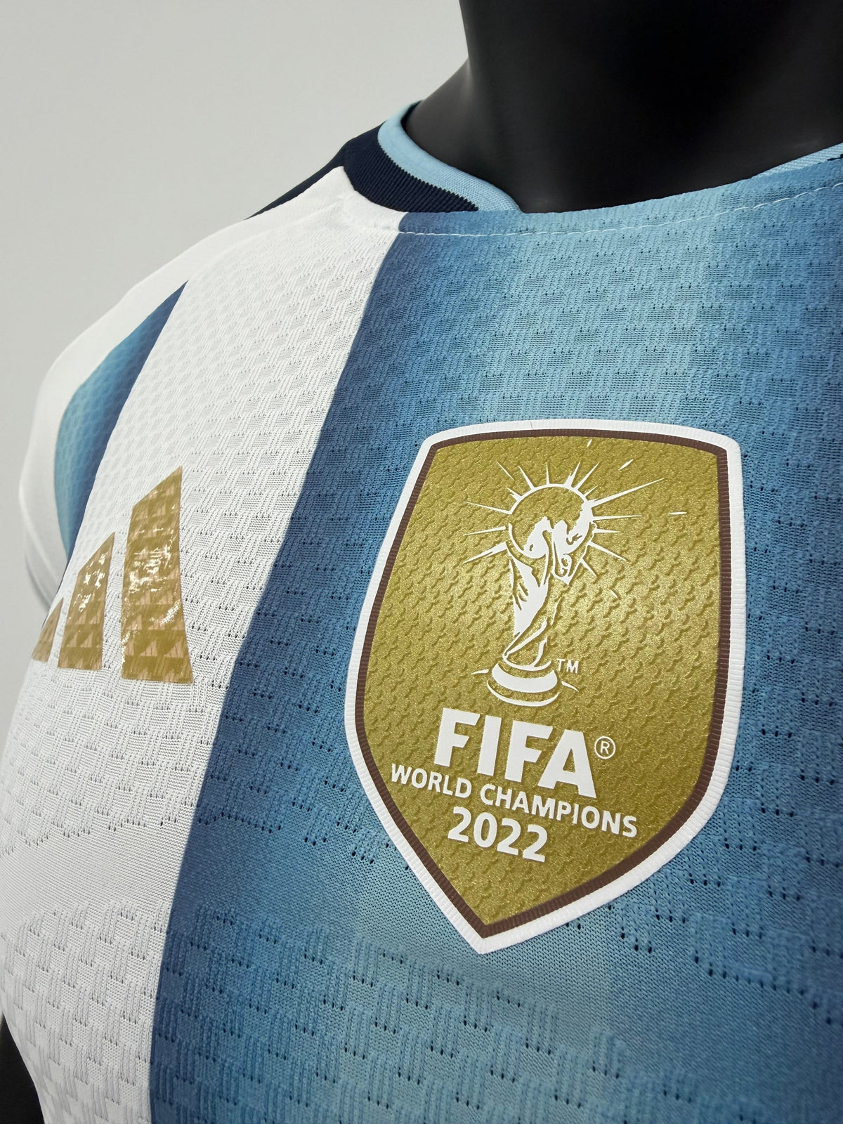 Argentina Home Kit - World Cup 2026 – striped retro football jersey side view