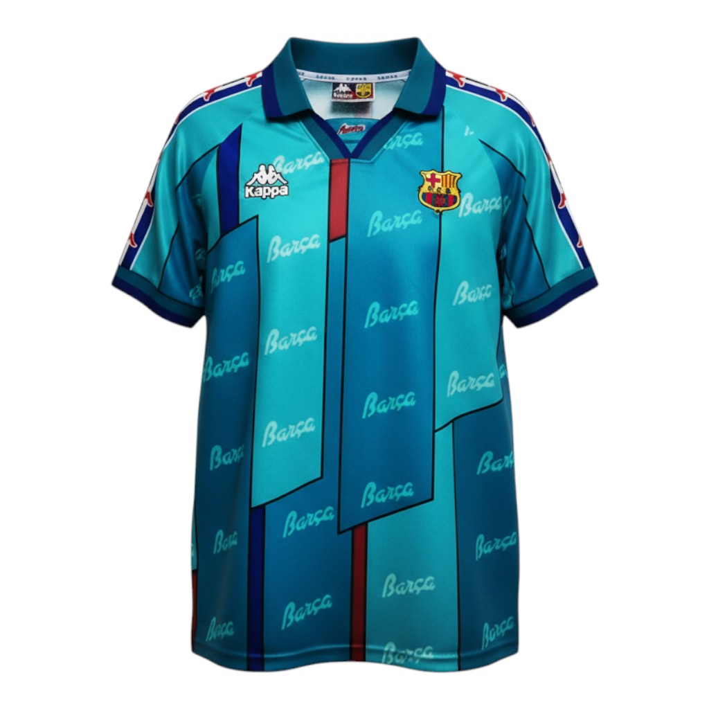 Barcelona Retro Away Kit 1995/96 - Ronaldo Nazario – blue retro football jersey back view