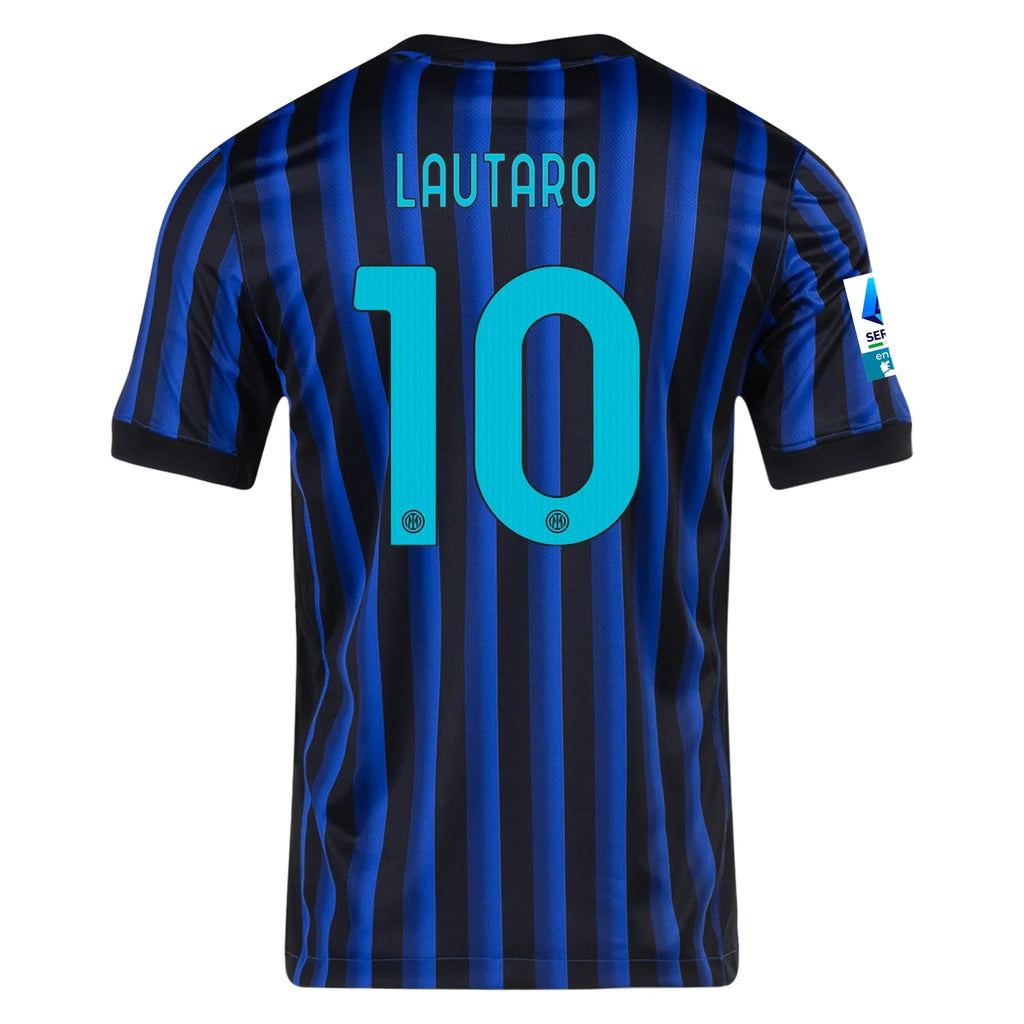 Inter Milan Home Kit 2025/26 Lautaro Martínez #10 (Serie A) – striped retro football jersey front view