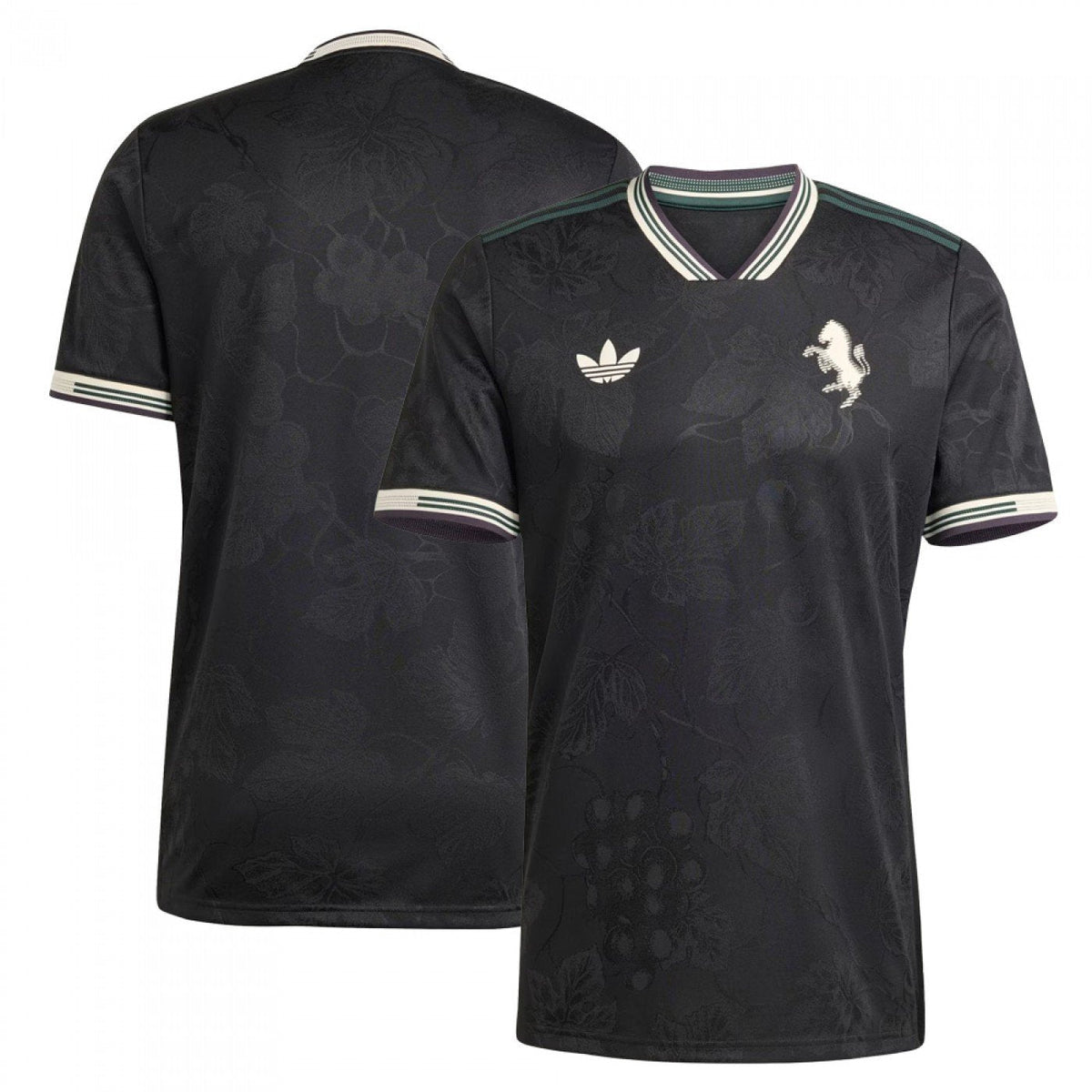 Juventus 3rd Kit 2025/26 – black and geometric retro football jersey back view