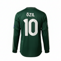 Real Madrid Retro Away Kit 2012/13 - Özil Long Sleeve – green retro football jersey front view