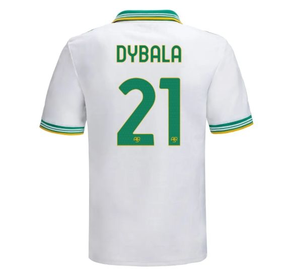 AS Roma Dybala #21 Third Kit 2026 – white retro football jersey front view