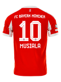 Bayern Munich Musiala Home Kit 2025/26 (Champions League) – red and striped retro football jersey front view