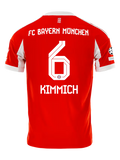 Bayern Munich Kimmich Home Kit 2025/26 (Champions League) – red and striped retro football jersey front view