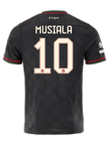 Bayern Munich Musiala 3rd Kit 2025/26 (Champions League) – red and striped and black retro football jersey front view
