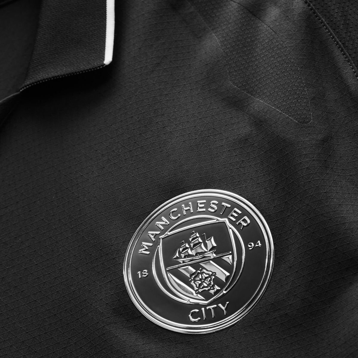 Manchester City Away Kit 25/26 Player Version Cherki - (Champions League) – black and striped retro football jersey detail view
