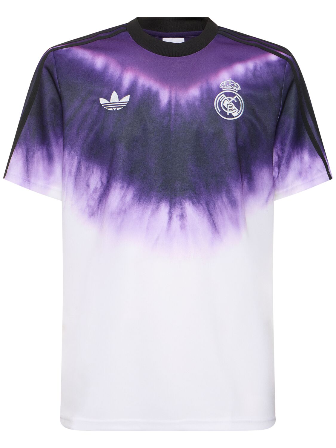 Real Madrid Year of the Snake Commemorative Edition 25/26 – tie-dye and geometric and purple and black retro football jersey front view