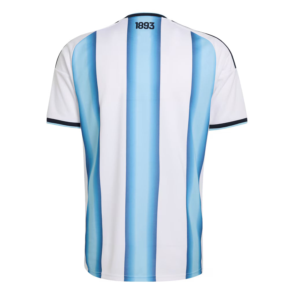 Argentina Home Kit - World Cup 2026 – striped retro football jersey back view