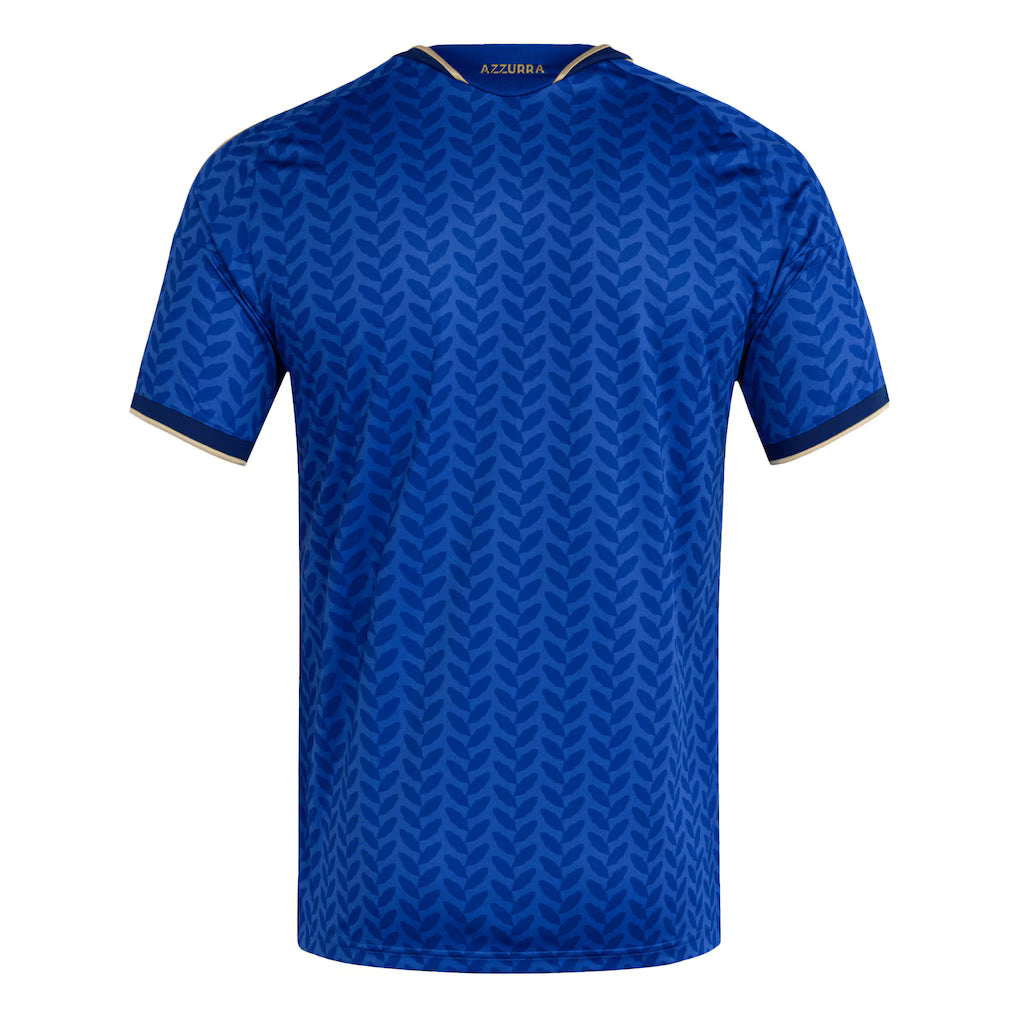 Italy National Team Home Jersey 2025/26 – blue and geometric retro football jersey back view