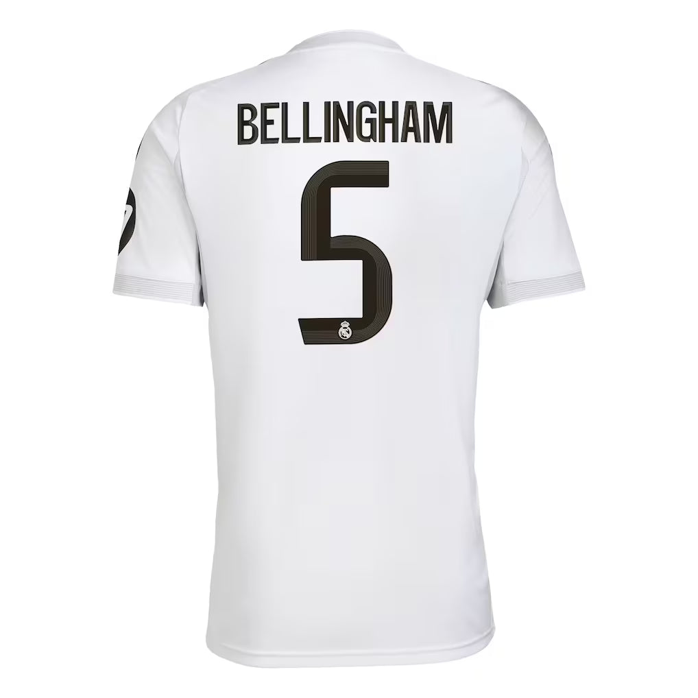 Real Madrid Bellingham Home Kit 2025/26 (La Liga) – white retro football jersey front view