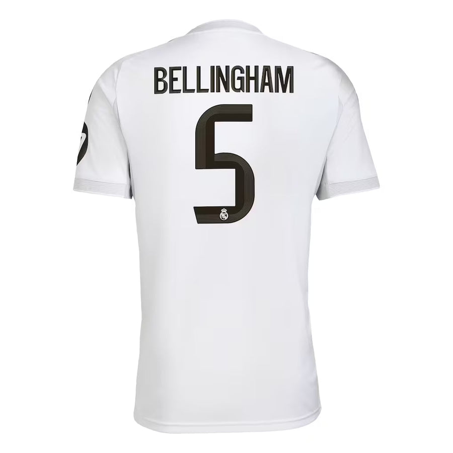Real Madrid Bellingham Home Kit 2025/26 (La Liga) – white retro football jersey front view