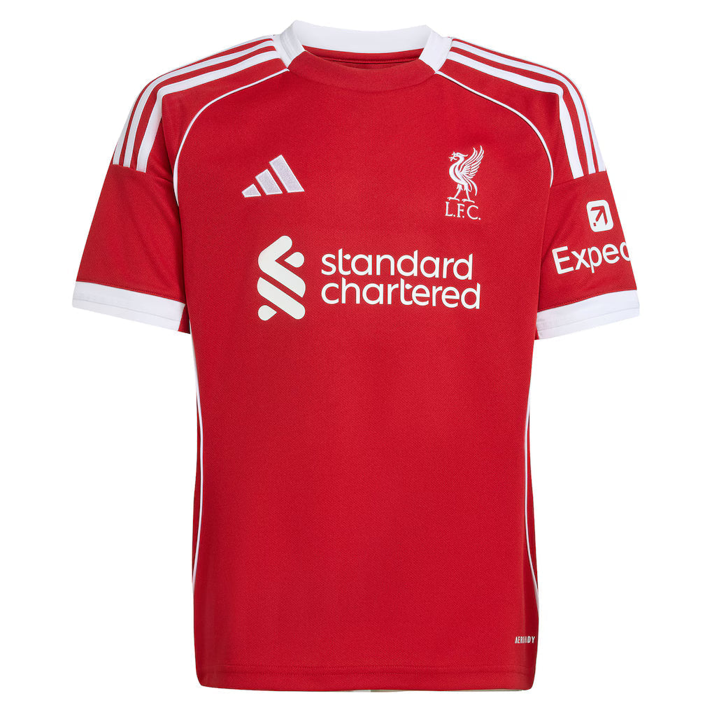 Liverpool Mohamed Salah Home Jersey 2025/26 – red retro football jersey back view