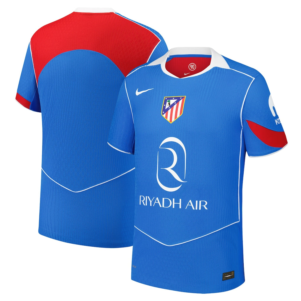 Atlético Madrid Away Jersey - 2025/26 Season – blue retro football jersey detail view