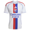 Olympique de Lyon Home Jersey - 2025/2026 Season – striped and white retro football jersey front view