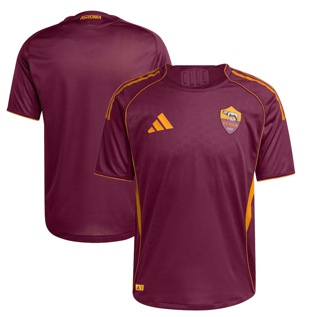 AS Roma Home Jersey 2025/26 Season (Sería A) – red retro football jersey detail view