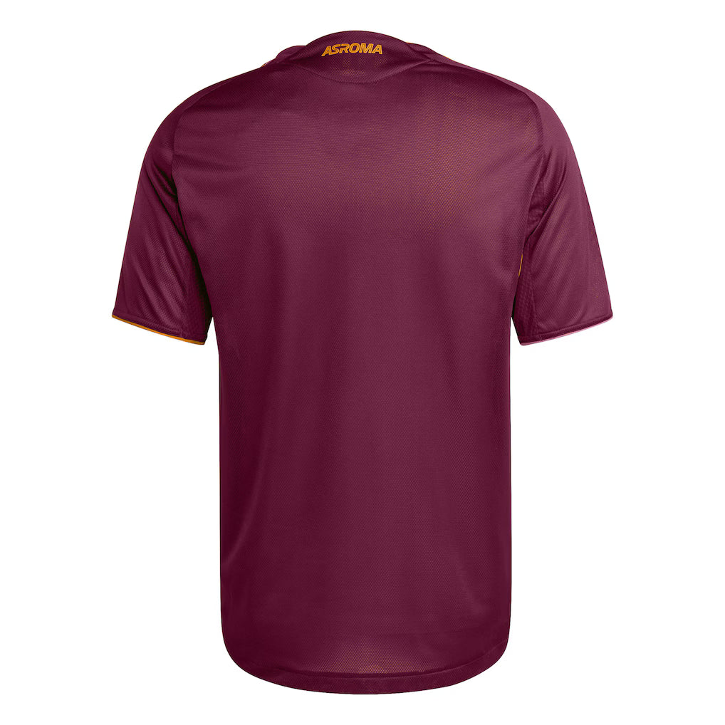 AS Roma Home Jersey 2025/26 Season (Sería A) – red retro football jersey back view