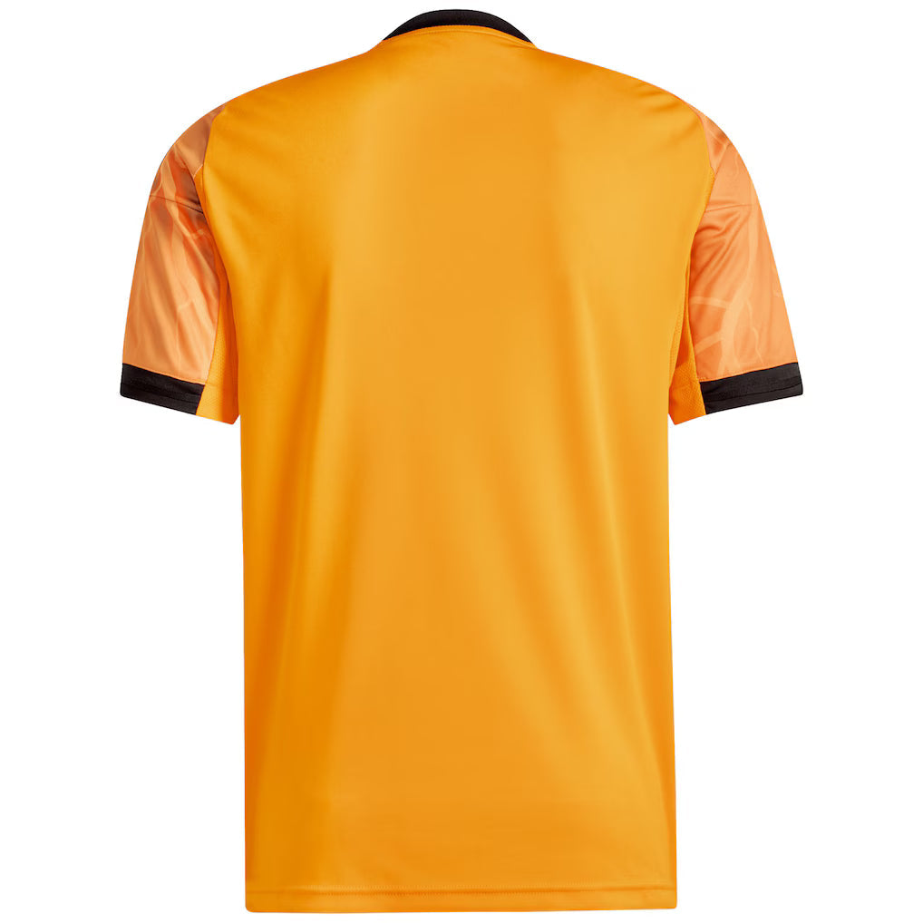 AS Roma Away Jersey 2025/26 Season – yellow and orange retro football jersey back view