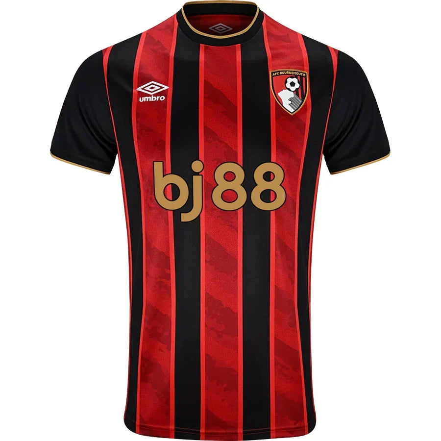 Bournemouth Home Jersey 2025/26 – striped retro football jersey front view