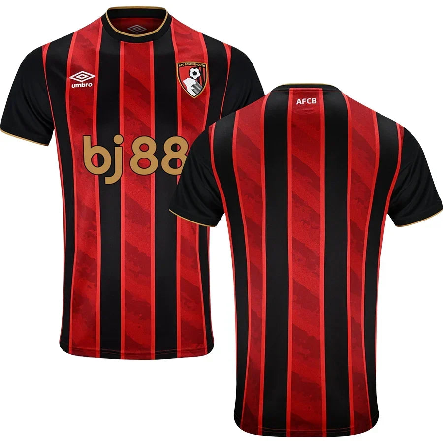 Bournemouth Home Jersey 2025/26 – striped retro football jersey detail view