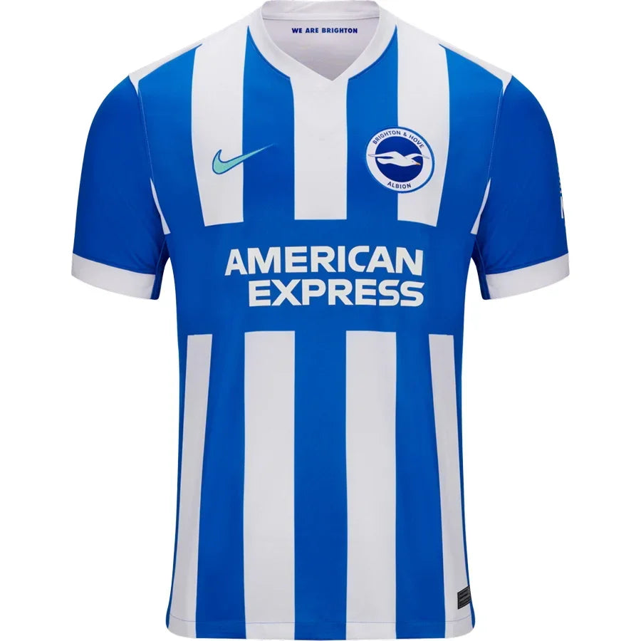 Brighton Home Jersey 2025/26 – striped retro football jersey front view