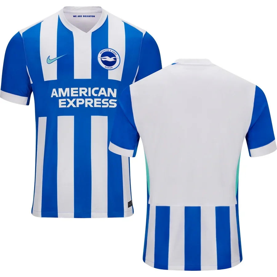 Brighton Home Jersey 2025/26 – striped retro football jersey detail view