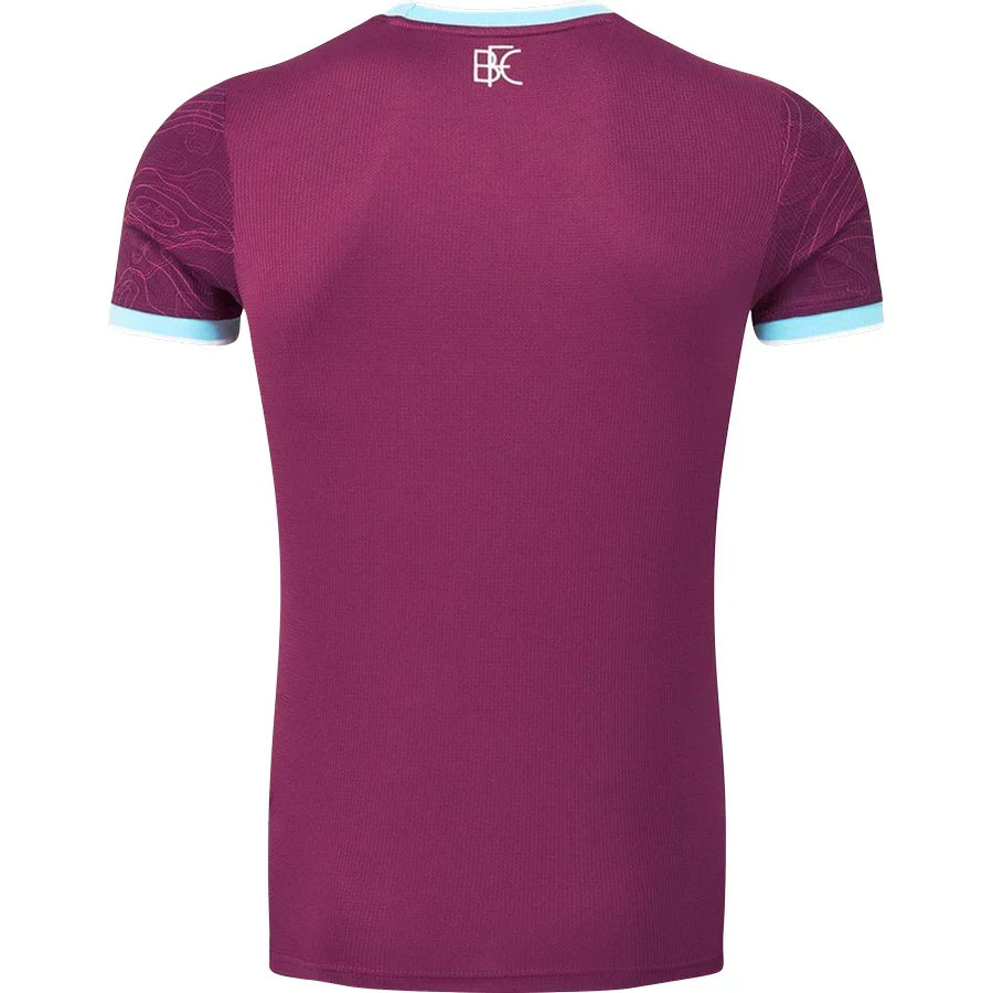 Burnley Home Jersey 2025/26 – red retro football jersey back view