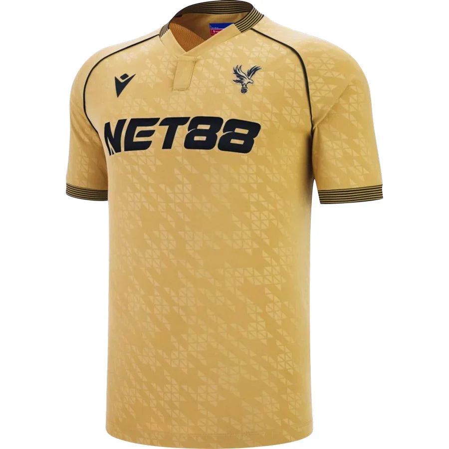 Crystal Palace Third Jersey 2025/26 – yellow and gold retro football jersey front view