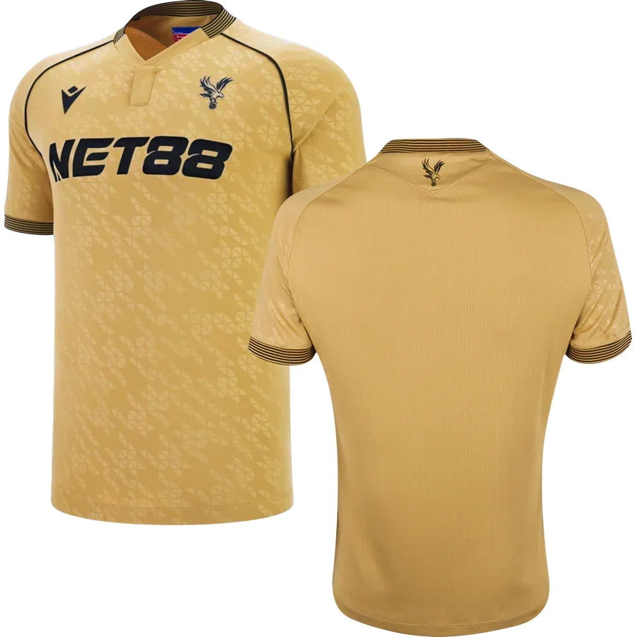 Crystal Palace Third Jersey 2025/26 – yellow and gold retro football jersey detail view