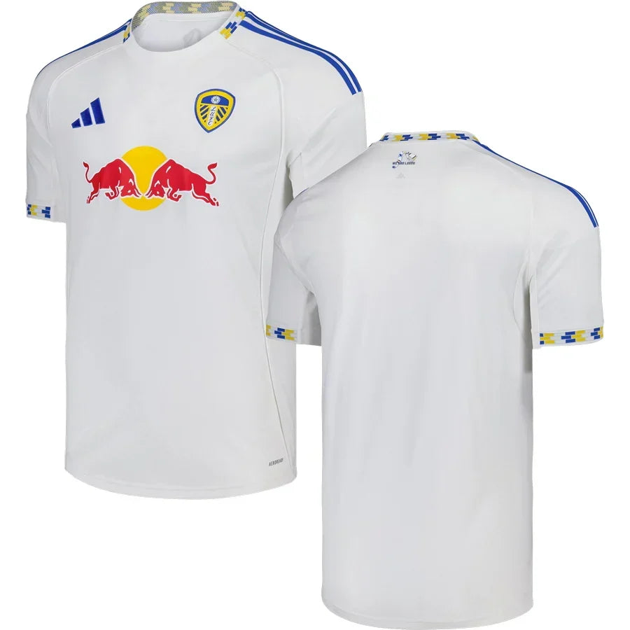 Leeds United Home Jersey 2025/26 – white retro football jersey detail view