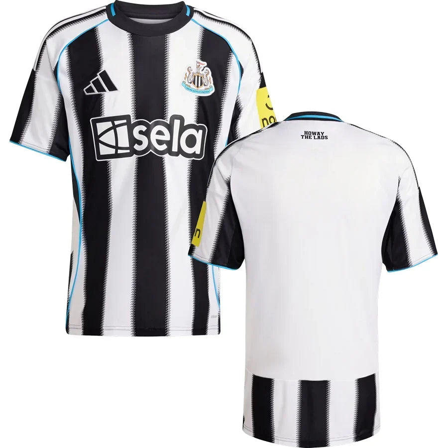 Newcastle United Home Jersey 2025/26 – striped retro football jersey detail view
