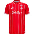 Nottingham Forest Home Jersey 2025/26 – striped and red retro football jersey front view