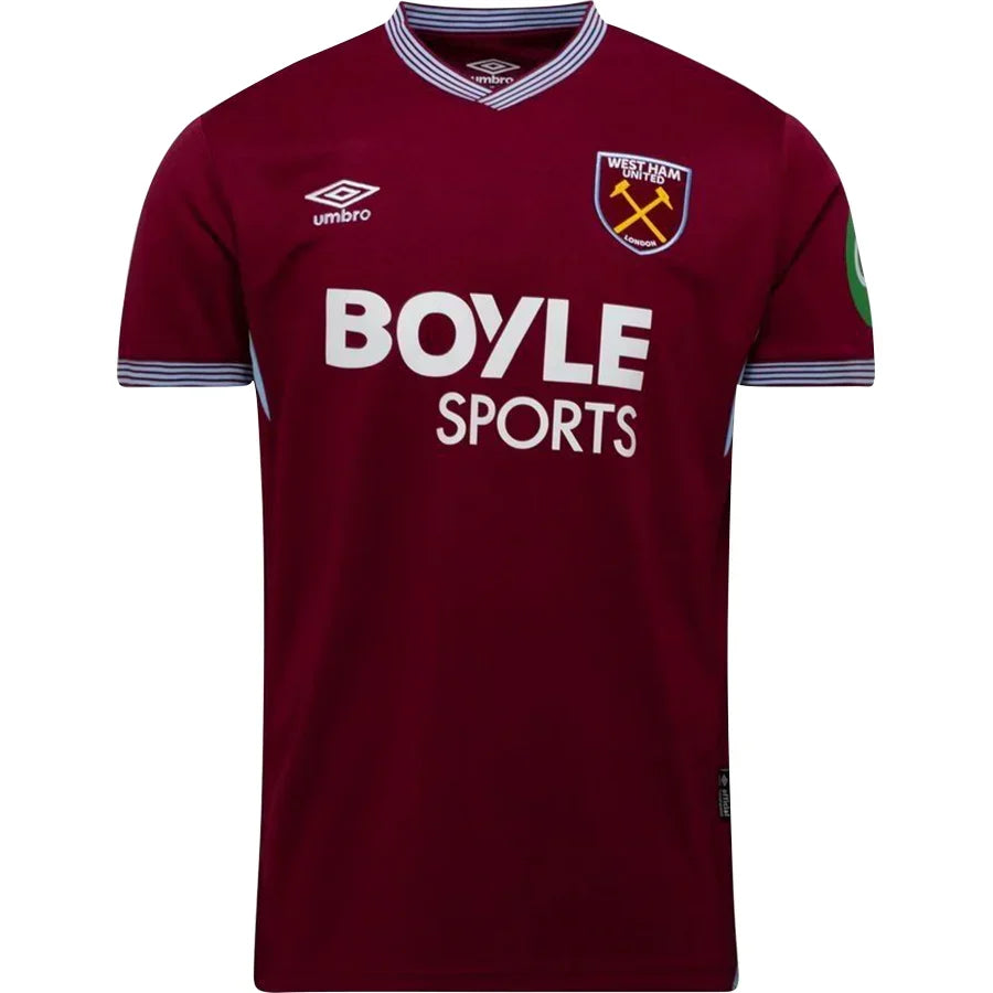 West Ham United Home Jersey 2025/26 – red retro football jersey front view