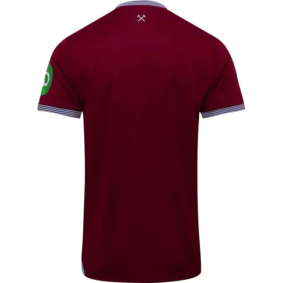 West Ham United Home Jersey 2025/26 – red retro football jersey back view