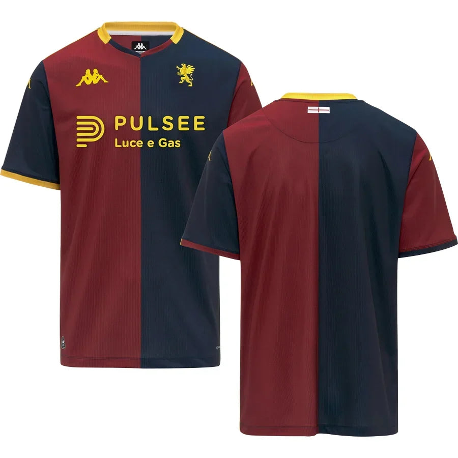 Genoa Home Jersey 2025/26 – striped retro football jersey detail view