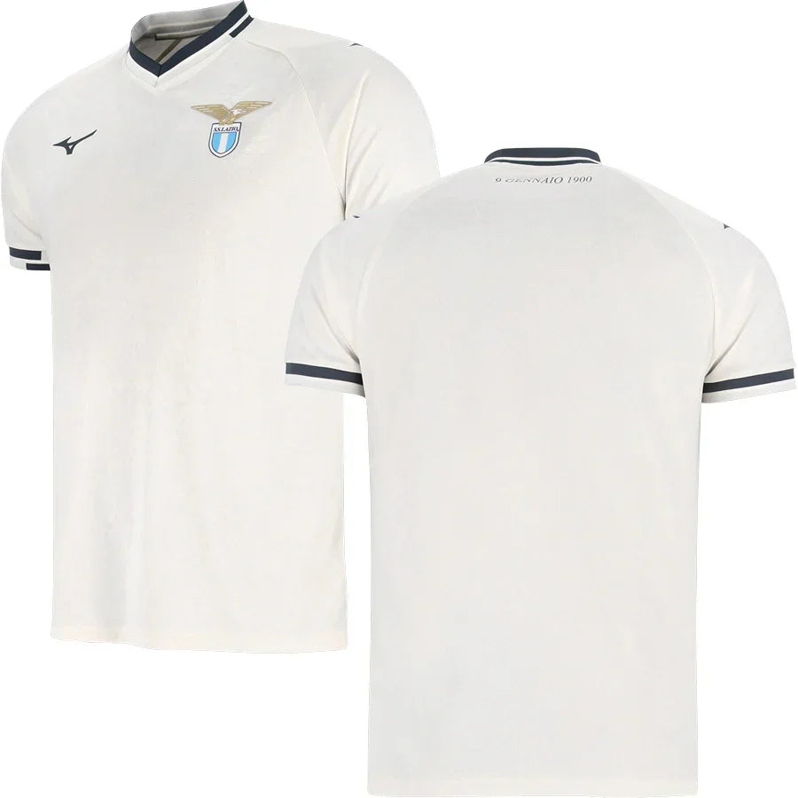 Lazio Away Jersey 2025/26 – white retro football jersey detail view