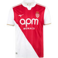 AS Monaco Home Jersey 2025/26 – red and striped retro football jersey front view