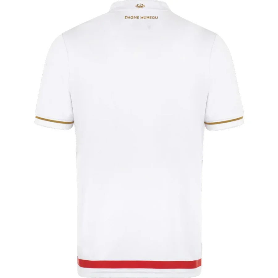 AS Monaco Home Jersey 2025/26 – red and striped retro football jersey back view