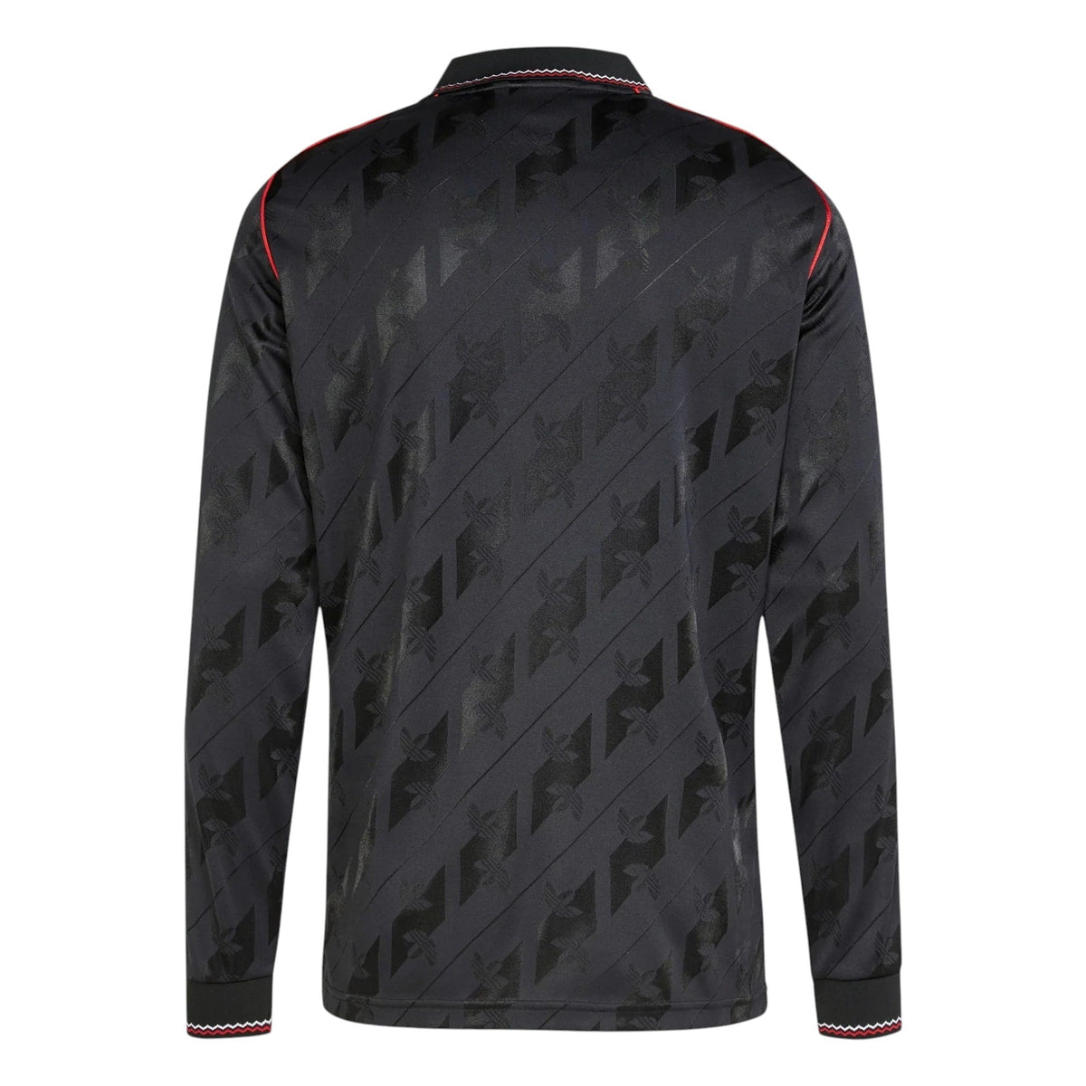 Manchester United Long Sleeve Special Jersey – black and geometric retro football jersey back view