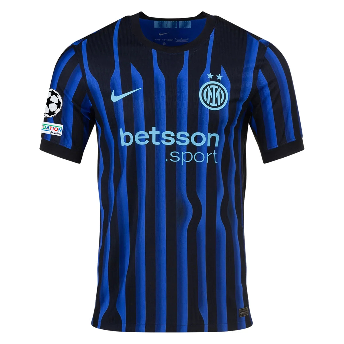 Inter Milan Home Kit 2025/26 - (Champions League) – striped retro football jersey front view