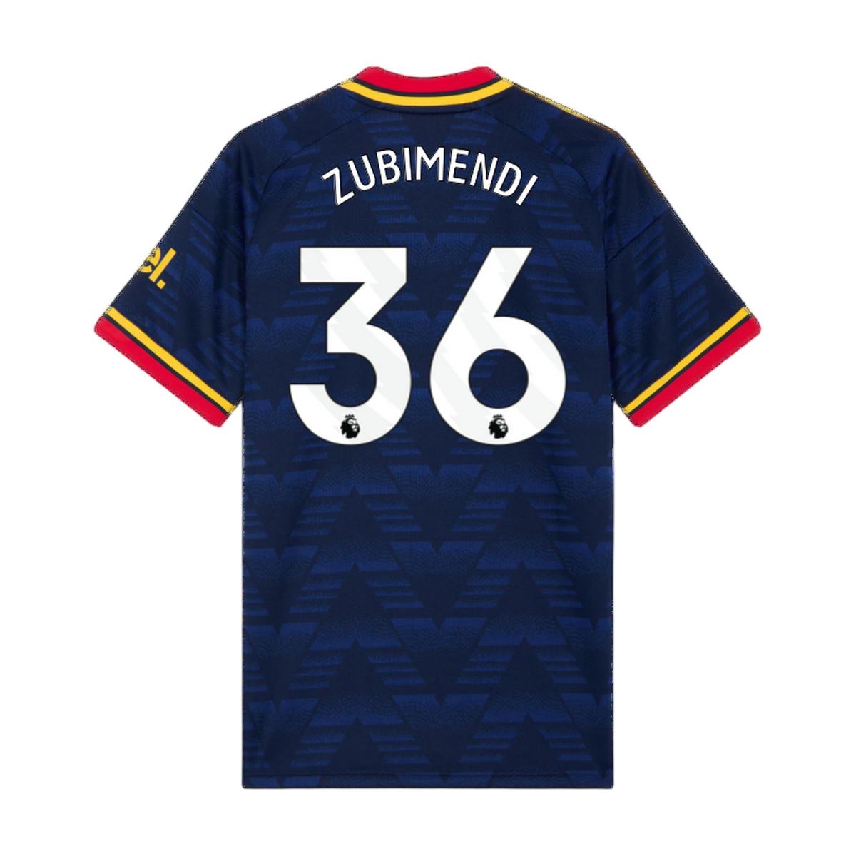 Archive Football Arsenal 2026/27 away jersey in navy blue with Zubimendi #36 player name and number on the back