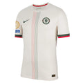 Chelsea Away Kit 2025/26 WC Champions – geometric and blue retro football jersey front view