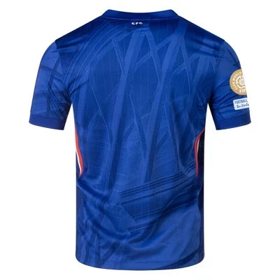 Chelsea Home Kit 2025/26 WC Champions – geometric and blue retro football jersey back view