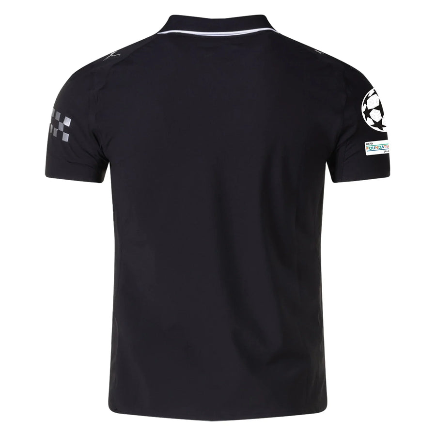 Manchester City Away Kit 25/26 Player Version - (Champions League) – striped and black retro football jersey back view