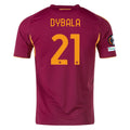 AS Roma Dybala #21 Home Kit 2026 (Europa League) – brown retro football jersey front view
