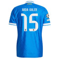 Real Madrid Arda Güler 3rd Kit 2025/26 (Champions League) – white and blue and geometric retro football jersey front view