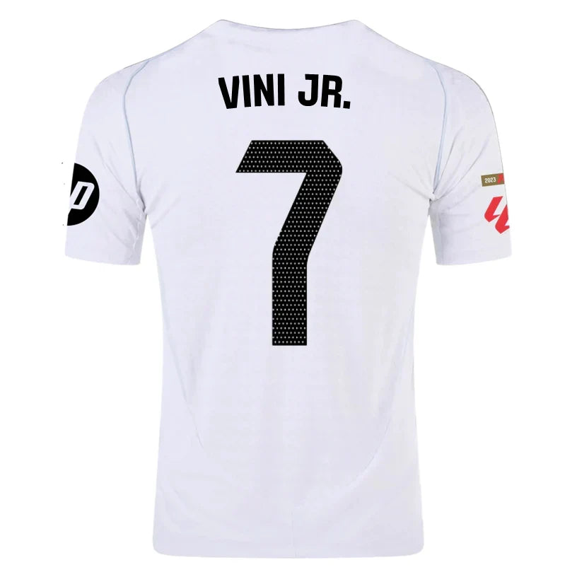 Real Madrid Vini Jr. Home Kit 2025/26 (La Liga) – white retro football jersey front view