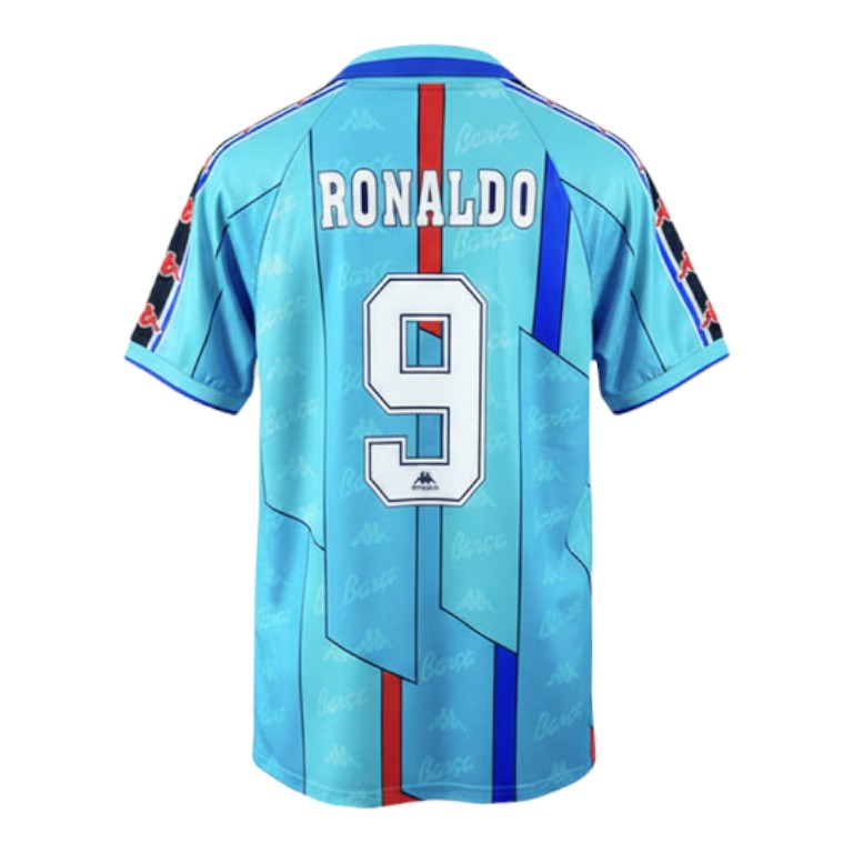 Barcelona Retro Away Kit 1995/96 - Ronaldo Nazario – blue retro football jersey front view