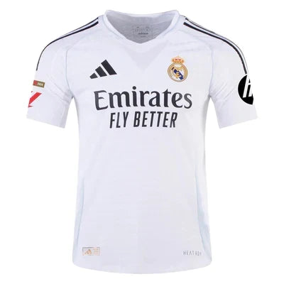 Real Madrid Rodrygo Home Kit 2025/26 (La Liga) – white retro football jersey back view