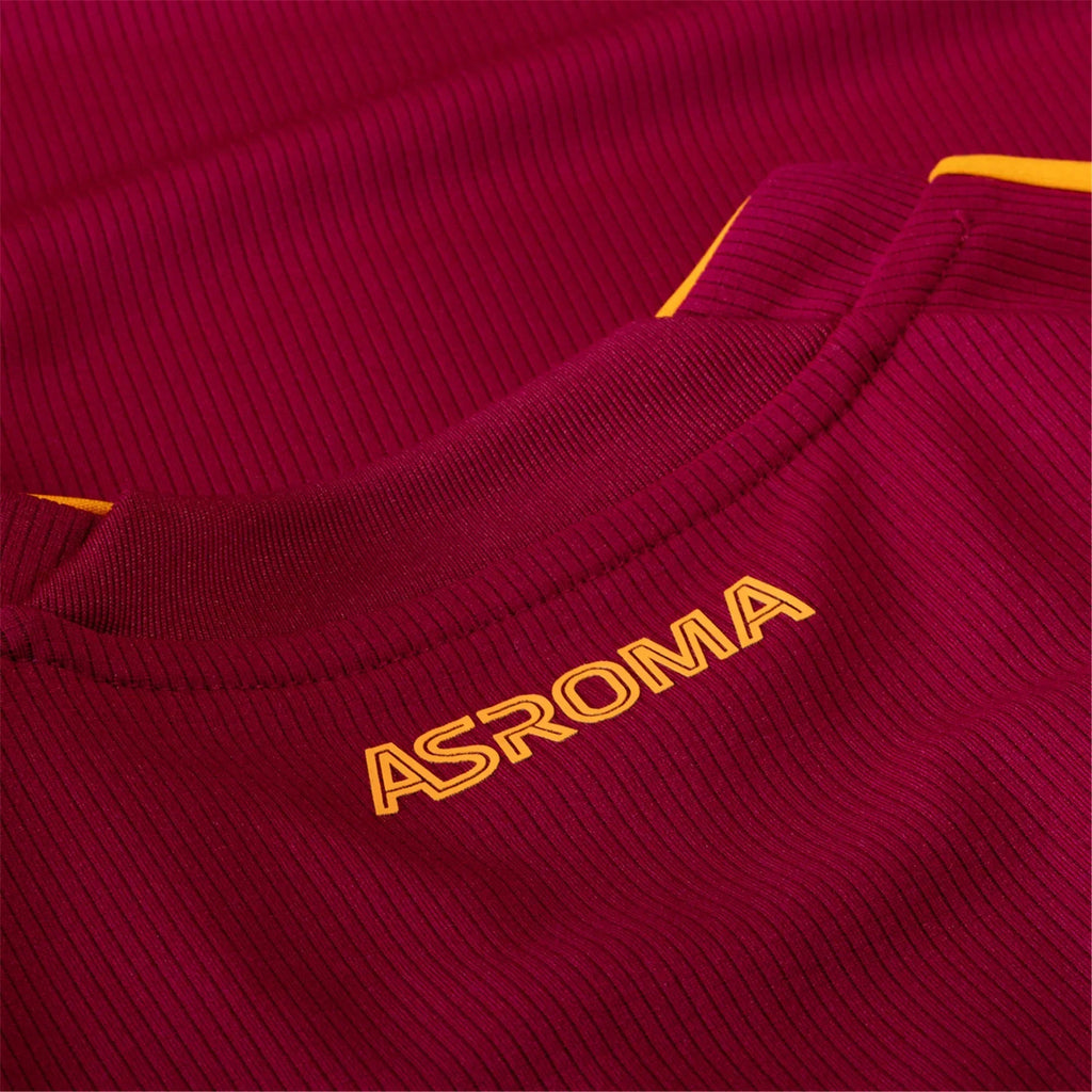 AS Roma Dybala #21 Home Kit 2026 (Europa League) – brown retro football jersey detail view