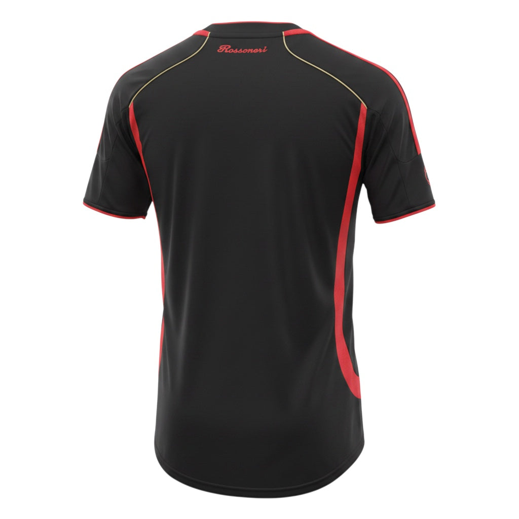 Back view of Archive Football AC Milan 2006/07 third retro jersey in black with red and gold trim details.